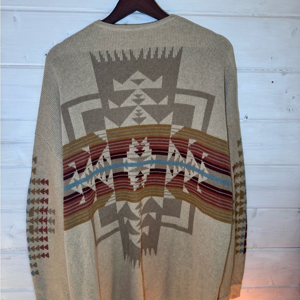 Pendleton Tan Southwestern Pattern Cardigan - Picture 3 of 9